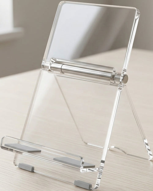 Vtxor Clear Acrylic Dual-Panel Easel Phone Stand 17 cm - Lifestyle view
